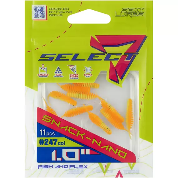 Силікон Select Snack Nano 1" #247 (11шт/уп), Довжина силікону: 1" (2.54 см), Колір силікону: 247, фото , изображение 2